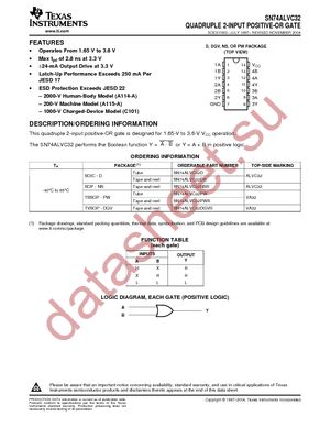 SN74ALVC32PWE4 datasheet  